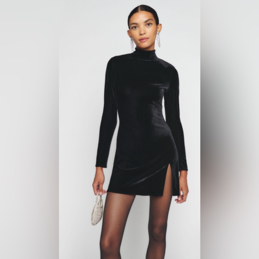 Reformation Black Long Sleeve Dress